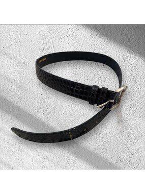 ALLIGATOR Grain Vintage Women's Black Belt Size Medium